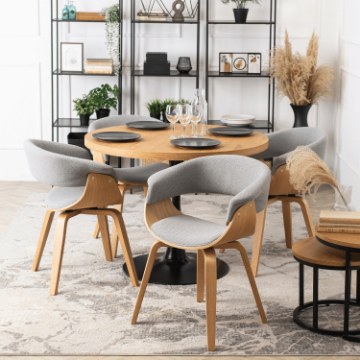 Mebel Elite Стул Gary 2, серый/золотой дуб, ME.GARY2/P/DZ/T/DG/K - Home Club