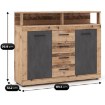 Mebel Elite Комода Blago Midi B 119,5 см, «Сирий дуб»/«Графіт», W.LUNA/MIDIB/OSL/MA/KOM2D4S - Home Club, зображення 5