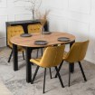 Mebel Elite Комплект: стіл Harry 102–142 см, дуб Craft/чорний, та 4 стільці Rick, гірчичний, W.HARRY/DC/CZ/S/RICK/CU/V/Z4/K - Home Club, зображення 3