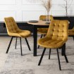 Mebel Elite Комплект: стіл Harry 102–142 см, дуб Craft/чорний, та 4 стільці Rick, гірчичний, W.HARRY/DC/CZ/S/RICK/CU/V/Z4/K - Home Club, зображення 4