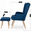 Mebel Elite Крісло для відпочинку Lozano з підставкою для ніг, темно-синє, велюрове, ME.LOZANO/GR/DK/V/FW - Home Club, зображення 10
