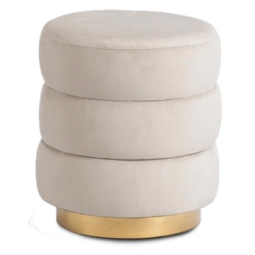 Mebel Elite Мягкий пуф Aura кремового цвета из велюра, ME.AURA/KR/V/PUF - Home Club