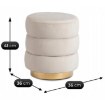Mebel Elite Мягкий пуф Aura кремового цвета из велюра, ME.AURA/KR/V/PUF - Home Club, изображение 5