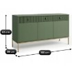 Mebel Elite Комод Marcos 155 см, зелений, W.MAGGIORE/MA03/Z/N.ZL/U.ZL/KOM3D3S - Home Club, зображення 6