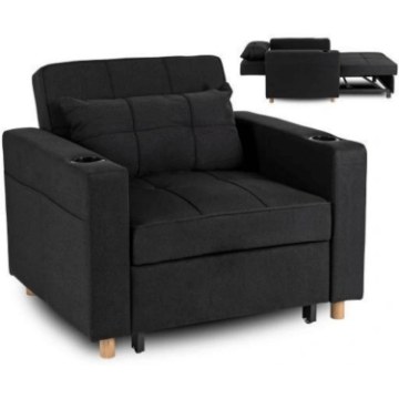 Mebel Elite Раскладной кресло Solor, черный, ME.SOLOR/CZ/T/FW - Home Club