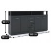 Mebel Elite Комод Blago 190 см, антрацит, W.LUNA/ANT/KOM4D4S - Home Club, изображение 7