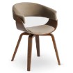 Mebel Elite Стул Gary из велюра, бежевый/орех, ME.GARY/BZ/O/V/DG/K - Home Club