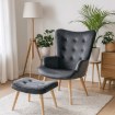 Mebel Elite Крісло для відпочинку Lozano з підставкою для ніг, сіре велюрове, ME.LOZANO/P/DK/V/FW - Home Club, зображення 2