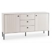 Mebel Elite Комод Soft 154 см, двухдверный с ящиками, с рифленой поверхностью, цвет «Кашмир», W.ISEO/IS03/KASZ/N.CZ/U.CZ/KOM2D3S - Home Club