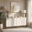 Mebel Elite Комод Soft 154 см, двухдверный с ящиками, с рифленой поверхностью, цвет «Кашмир», W.ISEO/IS03/KASZ/N.CZ/U.CZ/KOM2D3S - Home Club, изображение 2