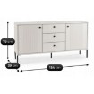 Mebel Elite Комод Soft 154 см, двухдверный с ящиками, с рифленой поверхностью, цвет «Кашмир», W.ISEO/IS03/KASZ/N.CZ/U.CZ/KOM2D3S - Home Club, изображение 9