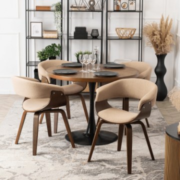 Mebel Elite Стул Gary 2, бежевый/орех, ME.GARY2/BZ/O/T/DG/K - Home Club