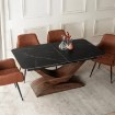 Mebel Elite Комплект: стол Alicante 160–200 см (черный/орех) и 4 стула Edrick (красный), ALICANTE/CZ/O/S160-200/EDRICK/RD/CZ/T/Z4/K - Home Club, изображение 3