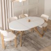 Mebel Elite Стол Lukas, раскладной, 100–250 см, белый/под дерево, ME.LUKAS/B/DREW/S - Home Club, изображение 3