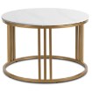 Mebel Elite Керамический столик Korin, белый глянцевый/золотой, ME.KORIN/B/PL/ZL/L - Home Club