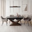 Mebel Elite Комплект: стол Alicante 160–200 см (черный/орех) и 4 стула Edrick (коричневые), ALICANTE/CZ/O/S160-200/EDRICK/BR/CZ/T/Z4/K - Home Club