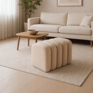 Mebel Elite Мягкий пуф Karbon, бежевый, ME.KARBON/KR/TB/PUF - Home Club