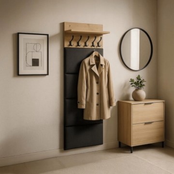 Mebel Elite Настенная вешалка Modena 60 см, дуб Artisan/графит, W.MODENA/120/DA/PAN - Home Club