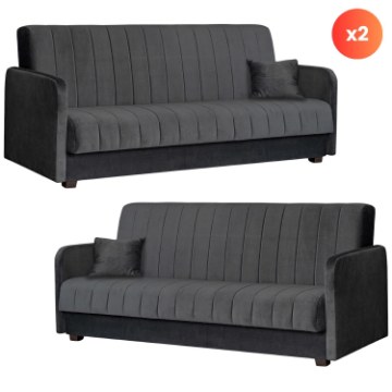 Mebel Elite Комплект из 2 диванов-кроватей Porto серого цвета, PPHUE.PIEER/PAROS6/Z2/WER - Home Club