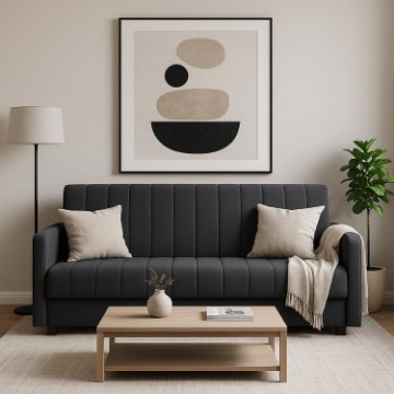 Mebel Elite Комплект із 2 розкладних диванів Porto, сірий, PPHUE.PIEER/PAROS6/Z2/WER - Home Club
