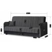 Mebel Elite Комплект із 2 розкладних диванів Porto, сірий, PPHUE.PIEER/PAROS6/Z2/WER - Home Club, зображення 5