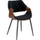 Mebel Elite Стул Dakota, черный/орех, велюр, ME.DAKOTA/CZ/O/V/K - Home Club