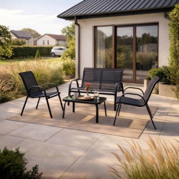 Mebel Elite Комплект садовой мебели Minnesota, черный, ME.MINNESOTA/CZ/T/OGR/ZES - Home Club