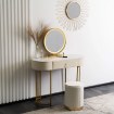 Mebel Elite Туалетний столик Ashley, бежево-золотий, ME.ASHLEY/BZ/ZL/B - Home Club, зображення 2