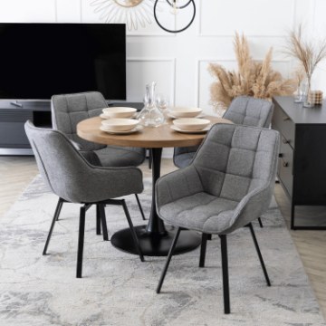 Mebel Elite Стол Lino 100 см, орех/чёрный, ME.LINO/O/S - Home Club