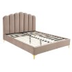 Mebel Elite Ліжко 160x200 Gemini, бежеве, велюрове, ME.GEMINI/160/BZ/V/LOZ - Home Club