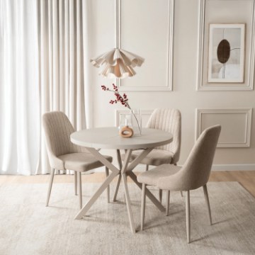 Mebel Elite Стол Lugo, раскладной, 90–190 см, кашемировый, ME.LUGO/KASZ/S - Home Club