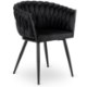 Mebel Elite Стул Elena, чёрный, плетеный, велюровый, ME.ELENA/CZ/V/K - Home Club