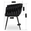 Mebel Elite Стул Elena, чёрный, плетеный, велюровый, ME.ELENA/CZ/V/K - Home Club, изображение 11