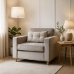 Mebel Elite Розкладне крісло Solor, сіре велюрове, ME.SOLOR2/P/V/FW - Home Club, зображення 2
