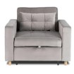 Mebel Elite Розкладне крісло Solor, сіре велюрове, ME.SOLOR2/P/V/FW - Home Club, зображення 3