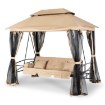 Mebel Elite Садовая качель Carmen, бежево-черная, ME.CARMEN/BZ/T/OGR/HUS - Home Club