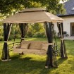 Mebel Elite Садовая качель Carmen, бежево-черная, ME.CARMEN/BZ/T/OGR/HUS - Home Club, изображение 2