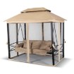 Mebel Elite Садовая качель Carmen, бежево-черная, ME.CARMEN/BZ/T/OGR/HUS - Home Club, изображение 4