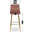 Mebel Elite Барный стул Ariel, розовый, велюровый, ME.ARIEL/R/ZL/V/H - Home Club, изображение 7