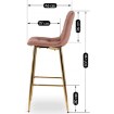 Mebel Elite Барный стул Ariel, розовый, велюровый, ME.ARIEL/R/ZL/V/H - Home Club, изображение 8