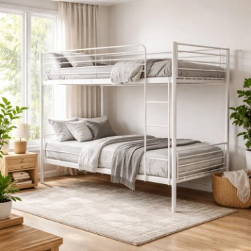 Mebel Elite Двоярусне ліжко Rodez 90x200 для дітей, біле, ME.RODEZ/90/B/LOZP - Home Club