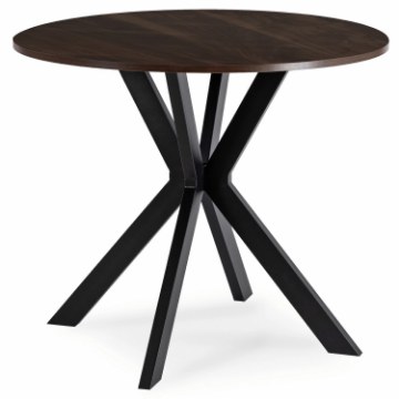Mebel Elite Стол Lauren 80 см, орех/чёрный, ME.LAUREN/O/CZ/S80 - Home Club