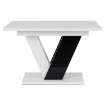 Mebel Elite Комплект: стіл Clark 120–160 см, чорно-білий глянцевий, та 4 стільці Lucky, темно-сині, DUBAJ/B/PL/CZ/S/LUCKY/GR/V/Z4/K - Home Club, зображення 8