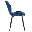 Mebel Elite Комплект: стіл Clark 120–160 см, чорно-білий глянцевий, та 4 стільці Lucky, темно-сині, DUBAJ/B/PL/CZ/S/LUCKY/GR/V/Z4/K - Home Club, зображення 12