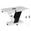 Mebel Elite Комплект: стіл Clark 120–160 см, чорно-білий глянцевий, та 4 стільці Lucky, темно-сині, DUBAJ/B/PL/CZ/S/LUCKY/GR/V/Z4/K - Home Club, зображення 14