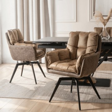 Mebel Elite Вращающееся кресло Isla, коричневое, ME.ISLA/BR/T/CAP/V/CZ/K - Home Club