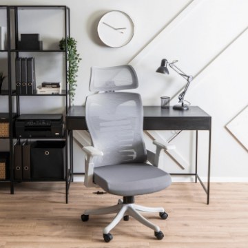 Mebel Elite Вращающееся кресло Caret 2, эргономичное, серого цвета, ME.CARET2/P/T/FO - Home Club
