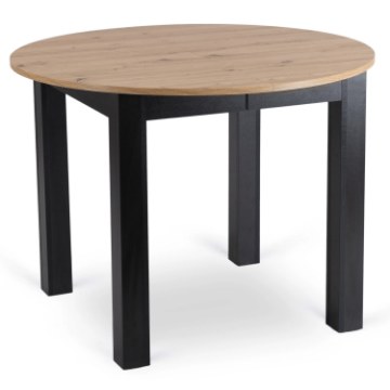 Mebel Elite Стол Harry, раскладной, 102–142 см, дуб Artisan/чёрный, W.HARRY/DA/CZ/S - Home Club