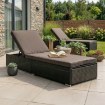 Mebel Elite Садовое кресло Largo, чёрный/коричневый, из технороттанга, ME.LARGO/CZ/RT/OGR/LEZ - Home Club, изображение 2