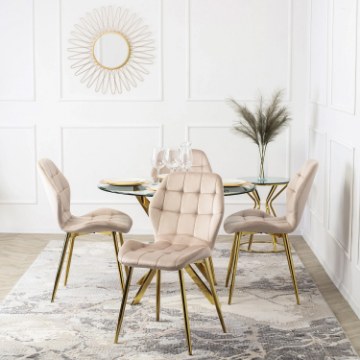 Mebel Elite Стул Lucky кремового цвета из велюра, ME.LUCKY/KR/ZL/V/K - Home Club